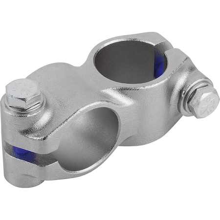 Kipp Tube Clamp 4-Way Flat, Form:B Stainless Steel, For Rnd. Tubes, A=30, 1, B=30, 1 K0472.13030